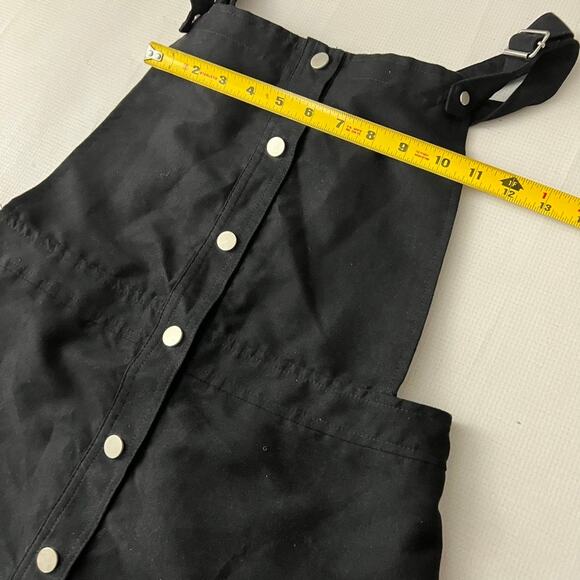 H&M Divided Overall Jumper Dress Imitation Suede Black Size 10 NEW - Picture 4 of 8